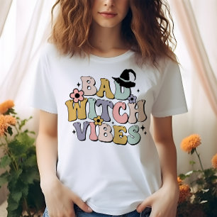 CAMISETA HALLOWEEN RETRO GROOVY MALOS VIBOS DE BALCÓN