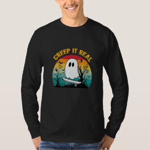Camiseta Halloween Retro Hazlo Real Fantasma Vintage Hallow