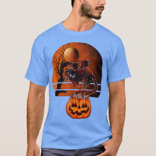 Camiseta Halloween Retro Jac O Lantern Pumpkin Cat, Full Mo