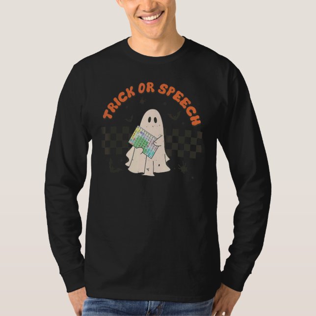 Camiseta Halloween Retro SLP Trick O Speech Spo (Anverso)