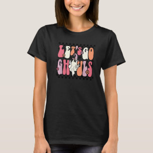Camiseta Halloween retro Vamos Ghouls lindo fantasma Checke