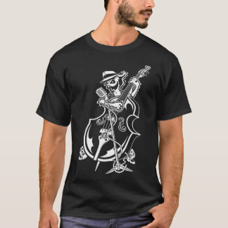 Camiseta Halloween Rockabilly Upright Bass Player Rockabill