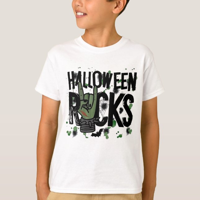 Camiseta Halloween Rocks Sign (Anverso)