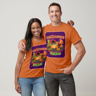 Camiseta Halloween Rocks Truco Sombrío O Trata A Personajes