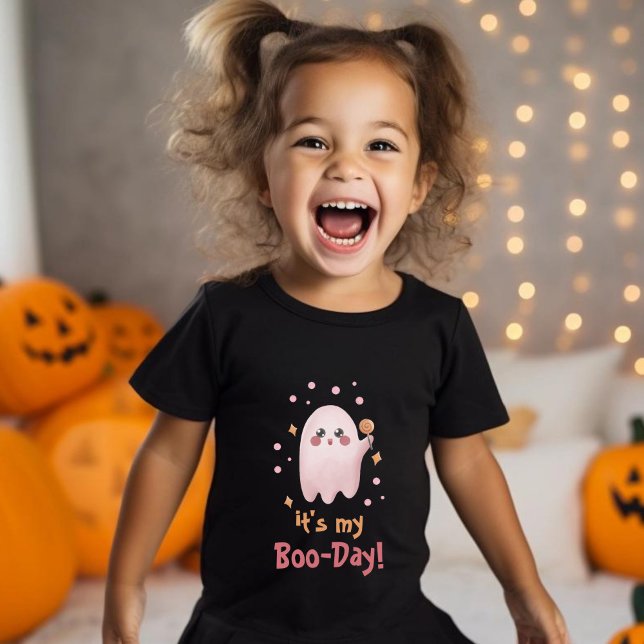 Camiseta Halloween rosa lindo es mi fiesta de cumpleaños (Cute Pink Halloween It's My Birthday Party T-Shirt)