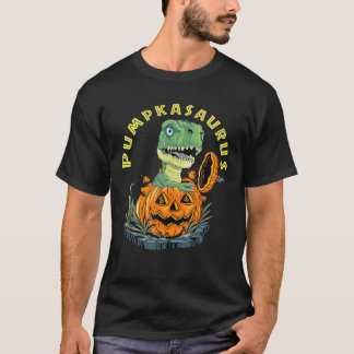 Camiseta Halloween S For Boys Kids Pumpkasaurus Dinosaur Pu