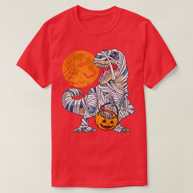 Camiseta Halloween s for Boys Men Dinosaur T re Mummy Pumpk (Diseño del anverso)