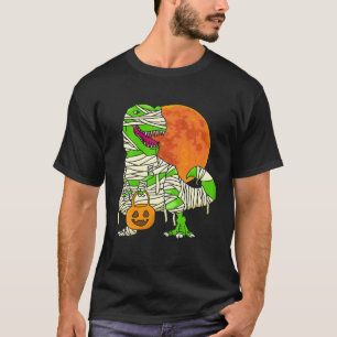 Camiseta Halloween S Para Niños Dinosaurios T Rex Mummy Pum