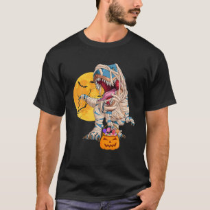 Camiseta Halloween S Para Niños Dinosaurios T Rex Mummy Pum