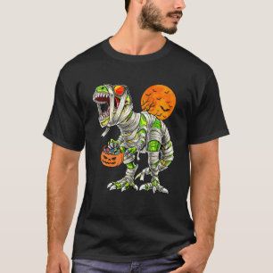 Camiseta Halloween S Para Niños Dinosaurios T Rex Mummy Pum