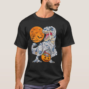 Camiseta Halloween S Para Niños Dinosaurios T Rex Mummy Pum