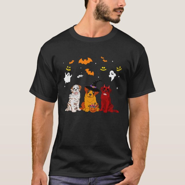 Camiseta Halloween saint bernard Dogs  Mummy Witch Demon (Anverso)