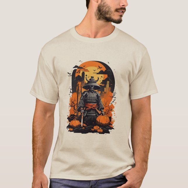Camiseta Halloween Samurai | Anime Warrior T-Shirt (Anverso)