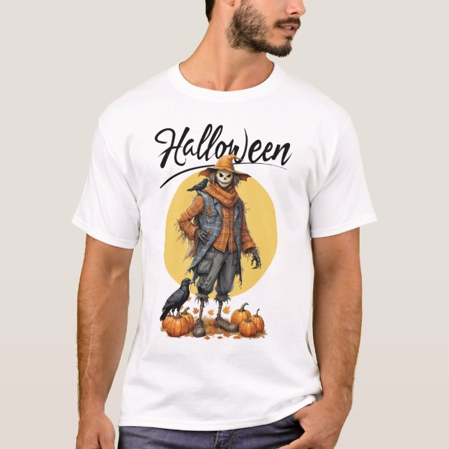 Camiseta Halloween Scarecrow Men White (Anverso)