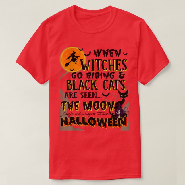 Camiseta Halloween Scary Black Cat Jackolantern Testigo (Diseño del anverso)
