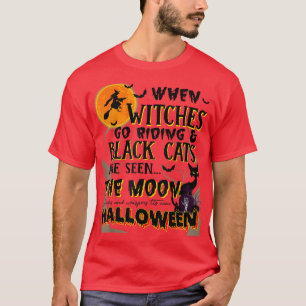 Camiseta Halloween Scary Black Cat Jackolantern Testigo