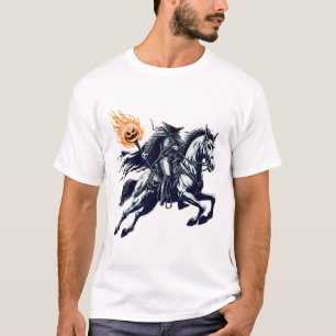 Camiseta Halloween Scary Calabaza Cabeza de jinete sin cabe