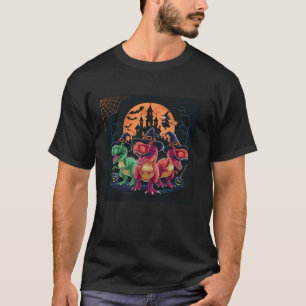 Camiseta Halloween Scary Colorful Dinosaurs Gorra de Brujas