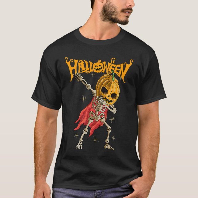 Camiseta Halloween Scary Dancing Skeleton Pumpkin Happy Hal (Anverso)