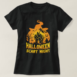 Camiseta Halloween Scary Night Haunty House Design