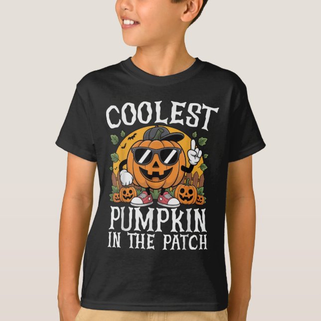 Camiseta Halloween Shirts Boys And Kids Coolest Pumpkin In  (Anverso)