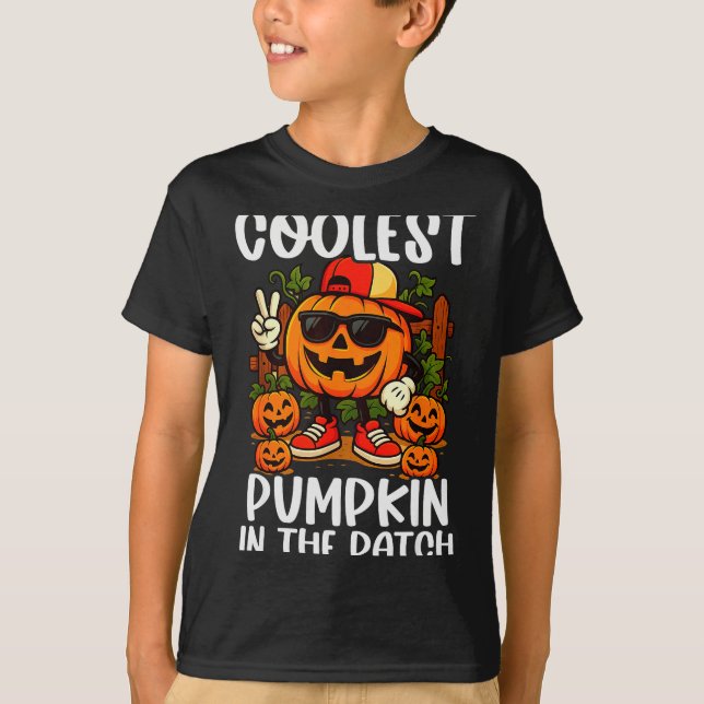 Camiseta Halloween Shirts Boys And Kids Coolest Pumpkin In  (Anverso)