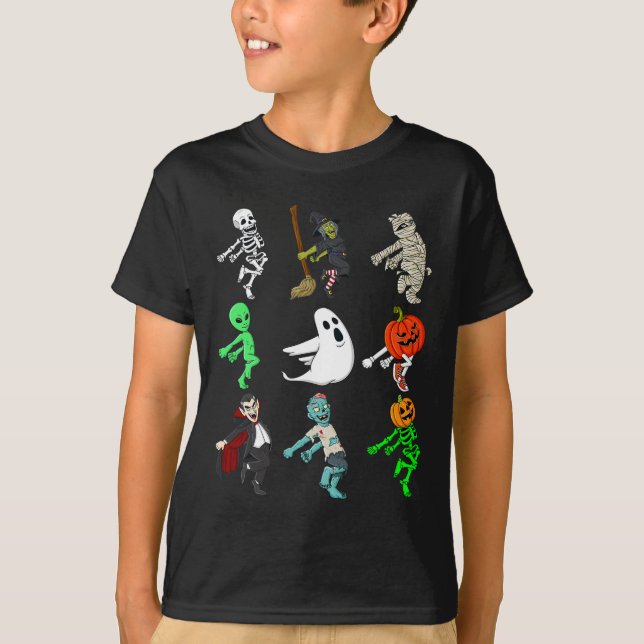 Camiseta Halloween Shoot Dance Monsters Skeleton Boys Chica (Anverso)