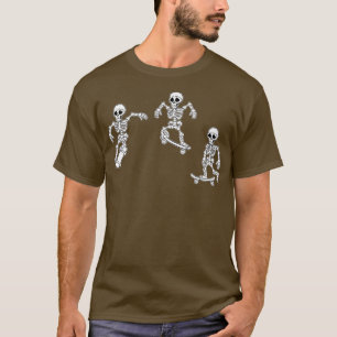 Camiseta Halloween Skateboarding Skeleton Skeleton Skater S