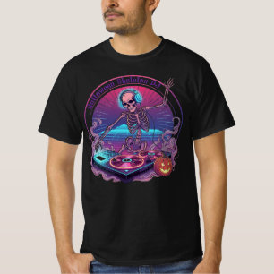 Camiseta Halloween Skeleteen DJ Spinning Records con Glow A