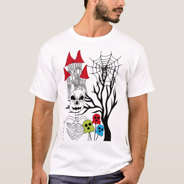 Camiseta halloween skeleton   (Anverso)