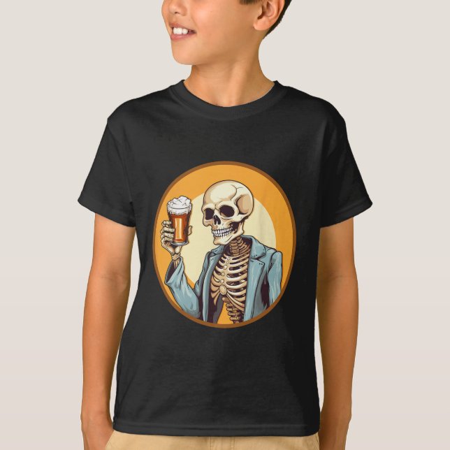 Camiseta Halloween Skeleton Beer (Anverso)