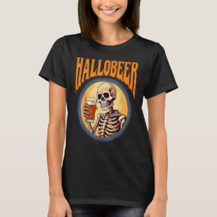 Camiseta Halloween Skeleton Beer Hallobeer