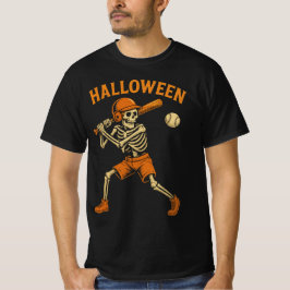 Camiseta Halloween Skeleton Béisbol Tee
