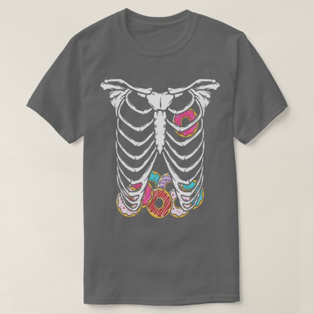Camiseta Halloween Skeleton Body Donuts Funny (Diseño del anverso)
