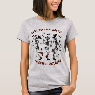 Camiseta Halloween Skeleton Boot Scootin' Boogie T-Shirt