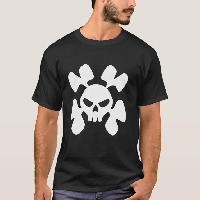 Camiseta Halloween Skeleton Chunky Crossbone Gótico Punk Ro (Anverso)