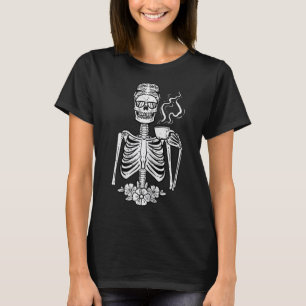 Camiseta Halloween Skeleton Coffee Funny Costume Mamá Mujer