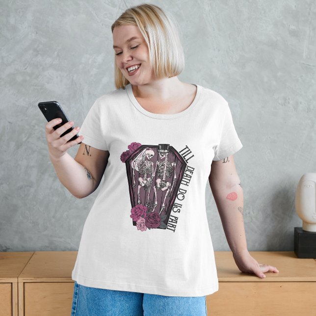CAMISETA HALLOWEEN SKELETON COFFIN HASTA LA MUERTE HACEMOS  (Subido por el creador)