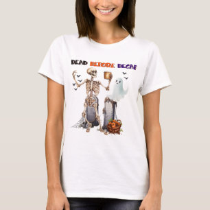 CAMISETA HALLOWEEN SKELETON CON CAFÉ