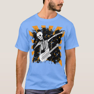 Camiseta Halloween Skeleton Dab Guitar 1567