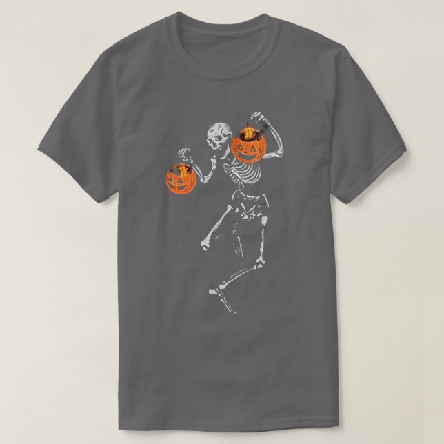 Camiseta Halloween Skeleton Dancing Candy Pumpkin JackoLant (Diseño del anverso)