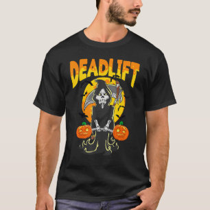 Camiseta Halloween Skeleton Deadlift Bodybuilder Wi