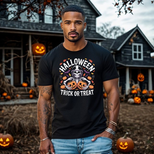 Camiseta Halloween Skeleton Football Player Trick or Trek (Subido por el creador)