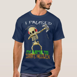 Camiseta Halloween Skeleton funny Gamer ghost boys kids tee