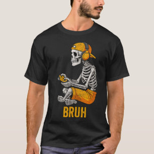 Camiseta Halloween Skeleton Gamer Video Gaming Funny Skelet