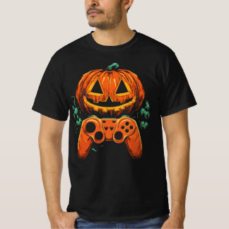 Camiseta Halloween Skeleton Gamer Video Juegos de Niños Hom
