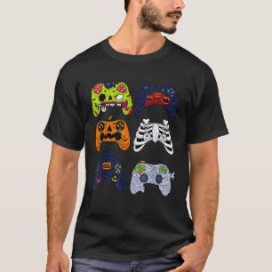 Camiseta Halloween Skeleton Gaming Controllers Zombie Mummy