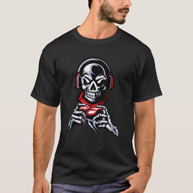 Camiseta Halloween Skeleton Gaming Halloweenfan Spooky Cont (Anverso)