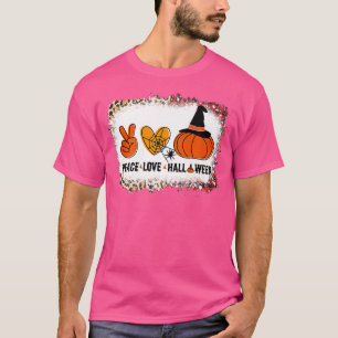 Camiseta Halloween Skeleton Peace Love Halloween con miedo