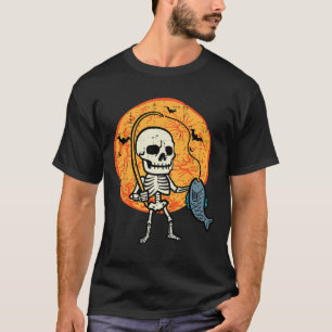 Camiseta Halloween Skeleton Pescador disfraz Hombres B
